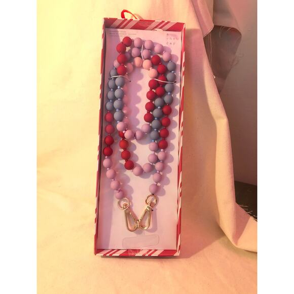 A New Day NWT Beaded Crossbody Strap with Phone Attachment Multicolor - Picture 2 of 8